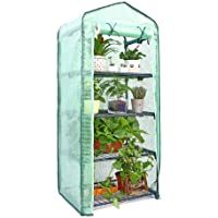 Los mejores  - Invernadero para exteriores Ohuhu，4 estantes. Ideal para cultivo de flores y plantas. Dimensiones: 1.5 x 2.25 x 5.25…